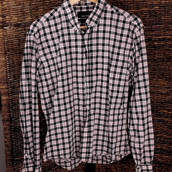 Bespoken Button Up Long Sleeve Shirt Large Plaid - Picture 1 of 2